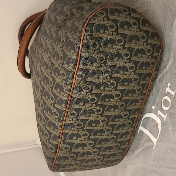 DIOR VINTAGE 70S/80S ULTRA RARE TROTTER COATED CANVAS/LEATHER TOTE/BOWLING BAG - Picture 14 of 17